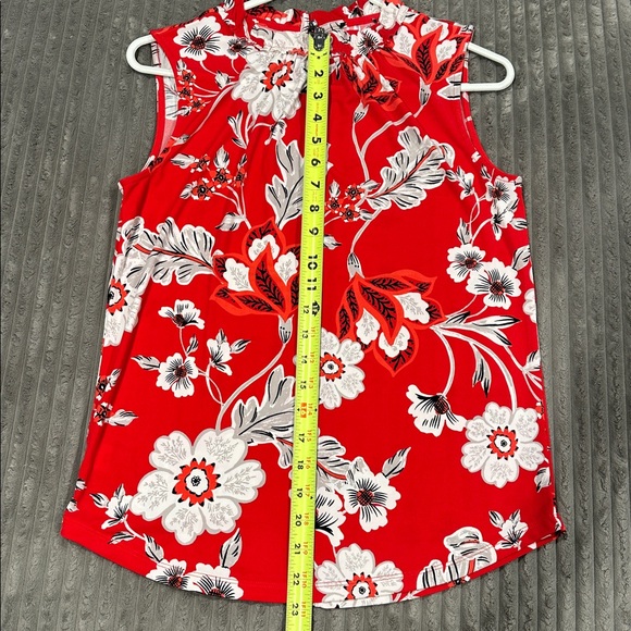 Ann Taylor Red Floral Sleeveless Top - Picture 7 of 10